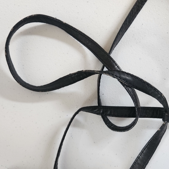 Liebeskind Berlin Sheep Leather Woven Shoulder Bag Crossbody Purse Black Boho - Picture 9 of 13